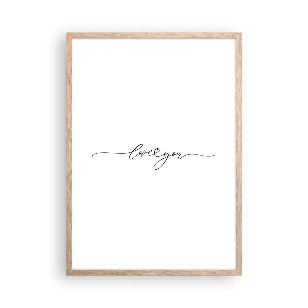 Affiche dans un chêne clair - Poster - Noir sur blanc - 50x70 cm