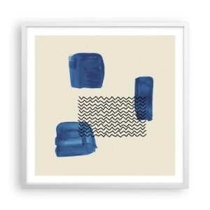 Affiche dans un cadre blanc - Poster - Quatuor abstrait - 60x60 cm