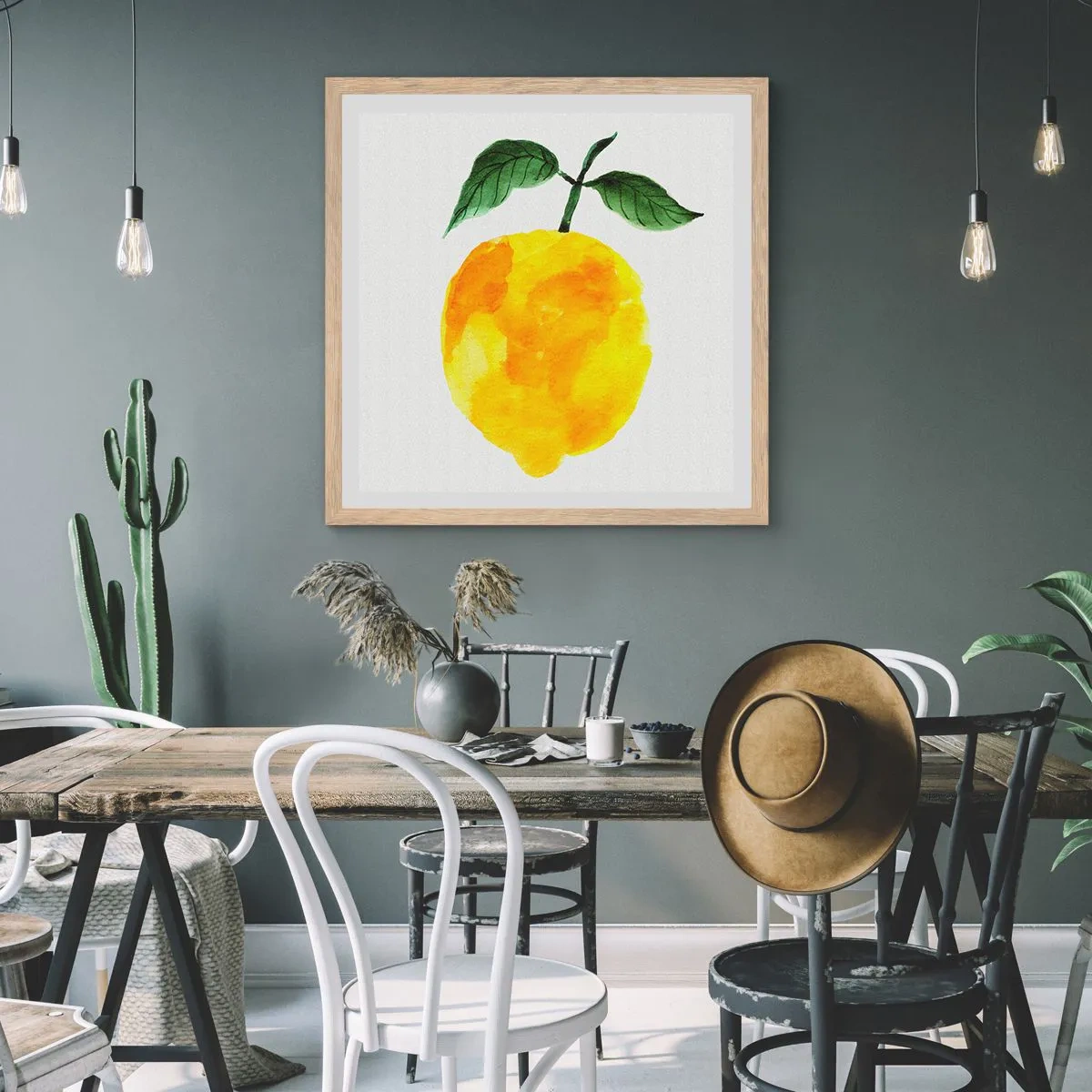 Affiche dans un chêne clair - Poster - Comment reconnaitre le goût du soleil - 50x50 cm