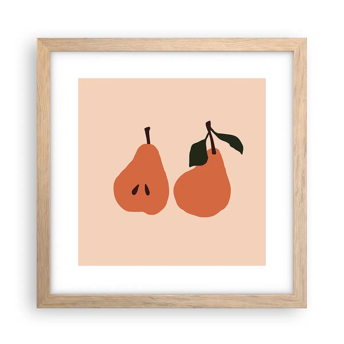 Affiche dans un chêne clair - Poster - La douceur elle-même - 30x30 cm