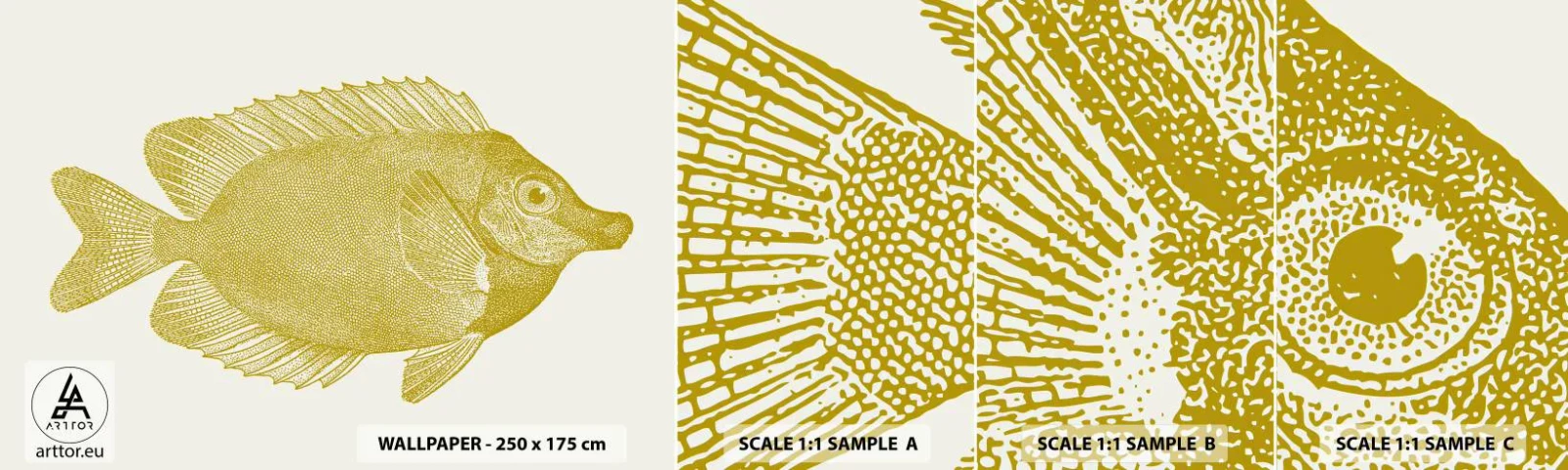 Échantillon De Papier Peint Standard Eco - Du poisson et c'est tout - Poisson, Bord de mer, Animal - 100x30 cm