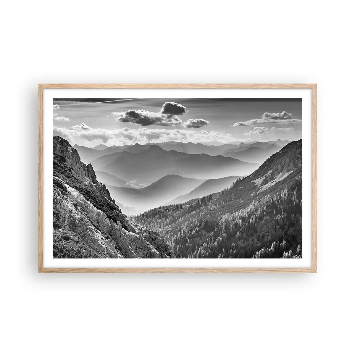 Affiche dans un chêne clair - Poster - Jusqu'à l'horizon - 91x61 cm