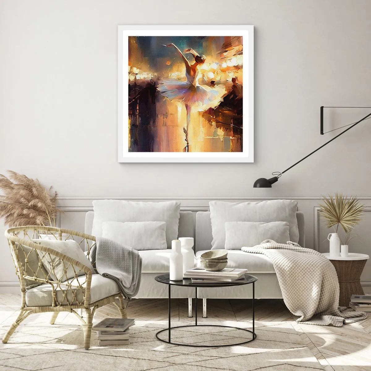 Affiche dans un cadre blanc - Poster - Miracle dans la rue - 40x40 cm