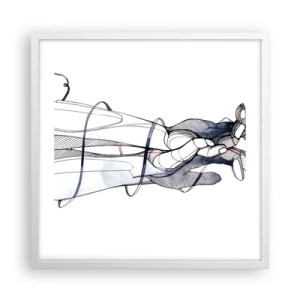 Affiche dans un cadre blanc - Poster - Étude du touché - 50x50 cm