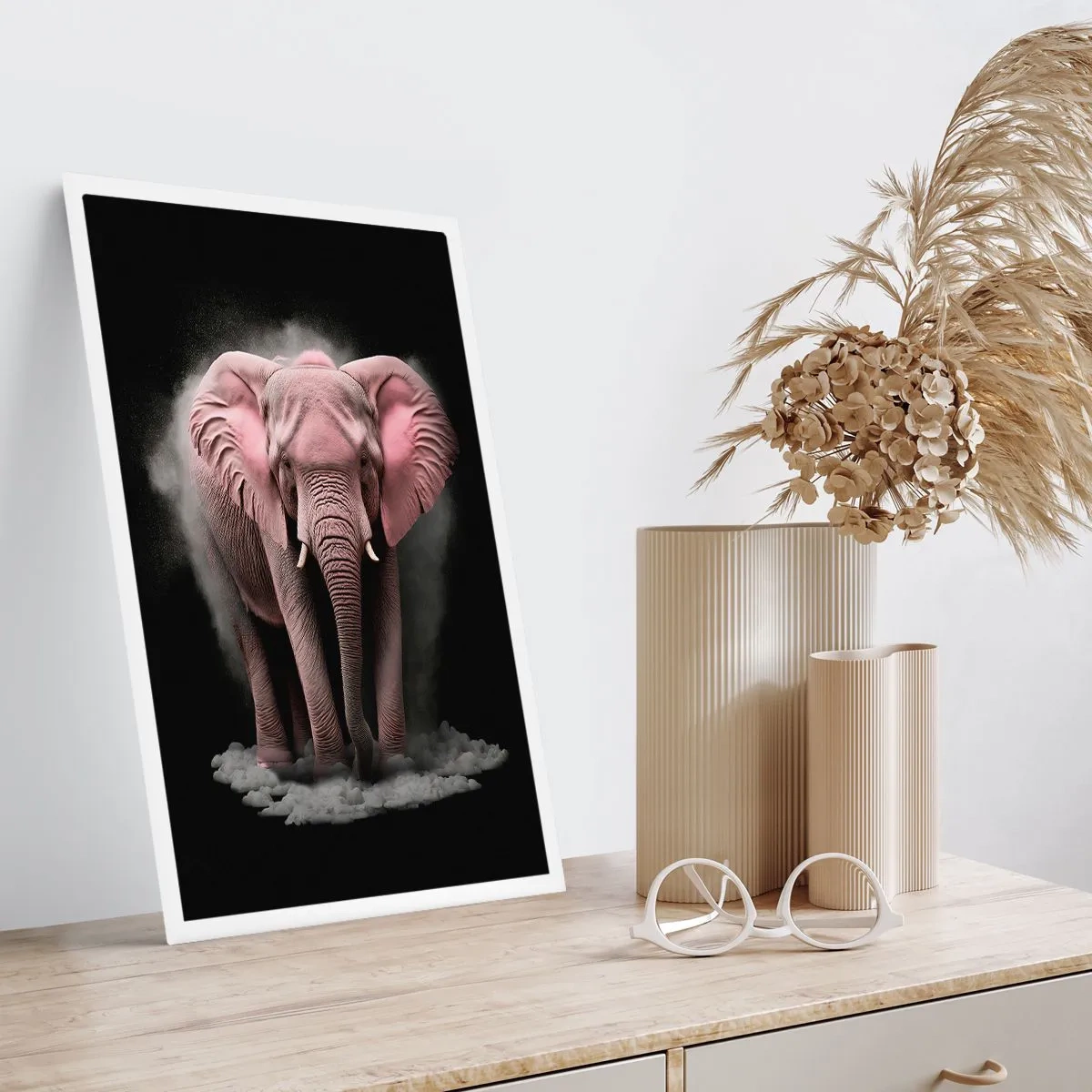 Affiche - Poster - Ne pensez pas à un éléphant rose ! - 40x50 cm