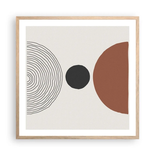 Affiche dans un chêne clair - Poster - Au centre de l'attention - 60x60 cm