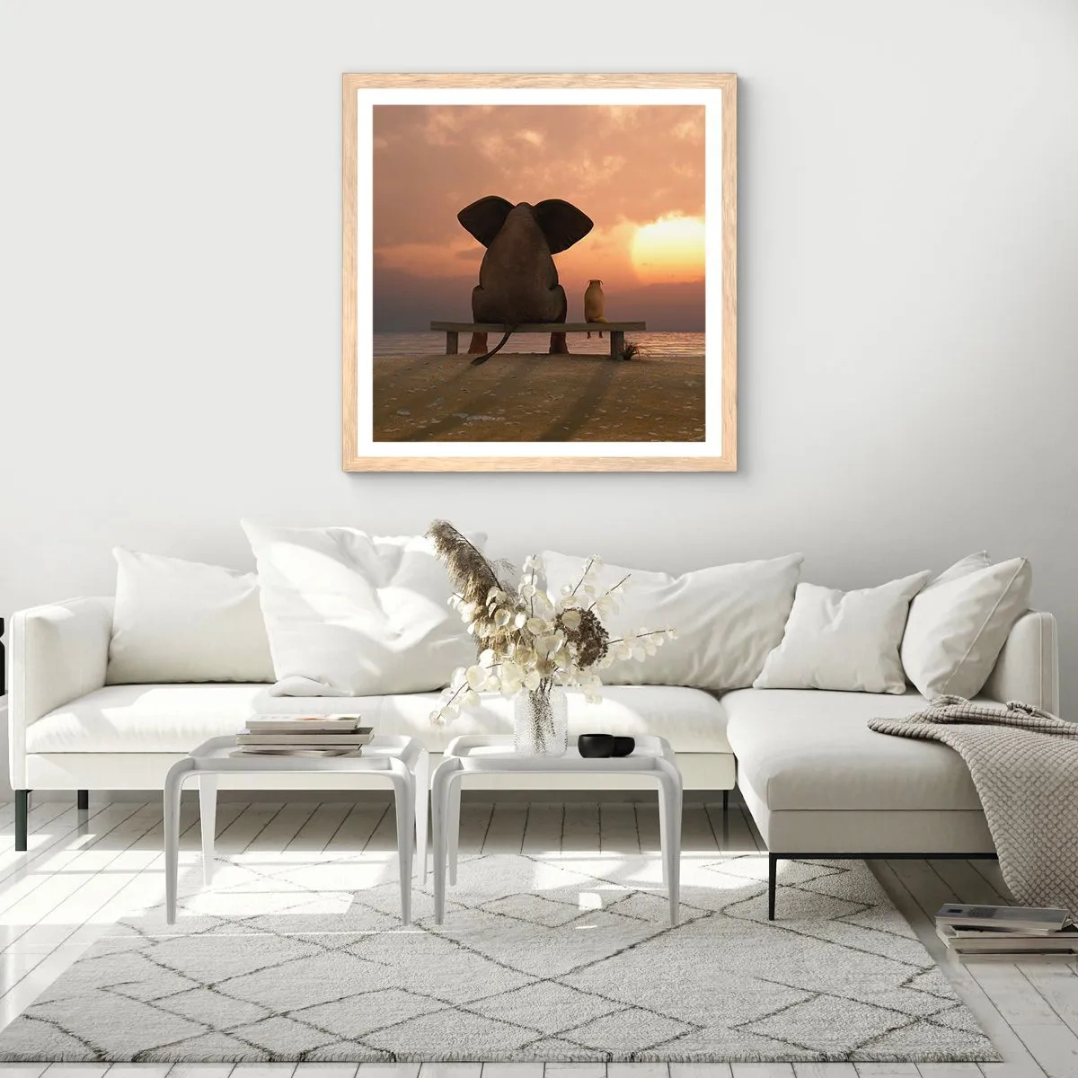 Affiche dans un chêne clair - Poster - C'est bon de garder le silence ensemble - 40x40 cm