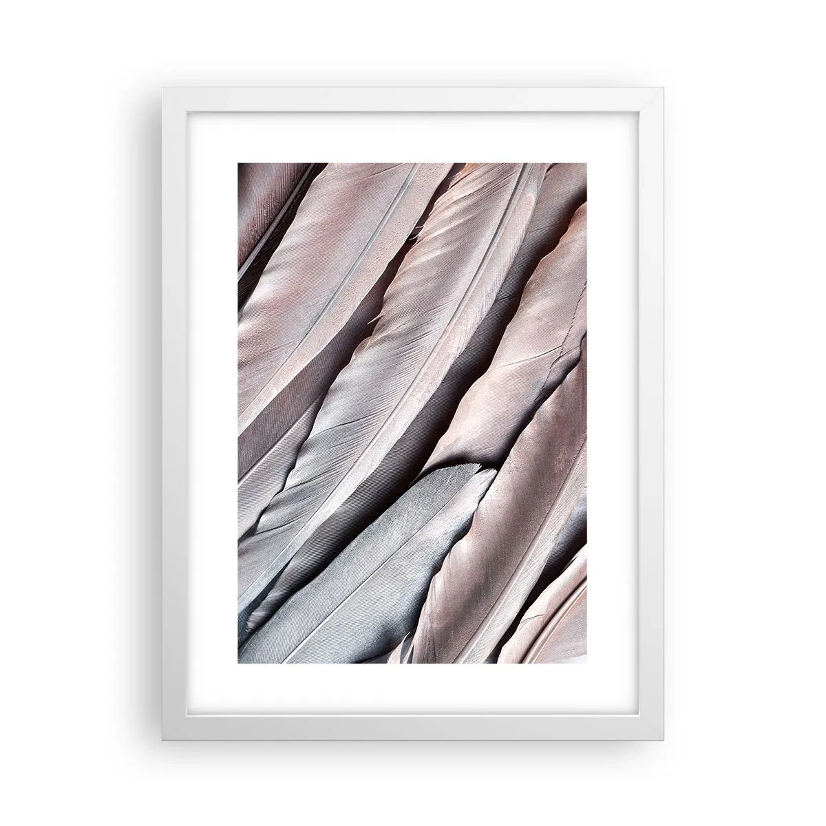 Affiche dans un cadre blanc - Poster - En argent rose - 30x40 cm