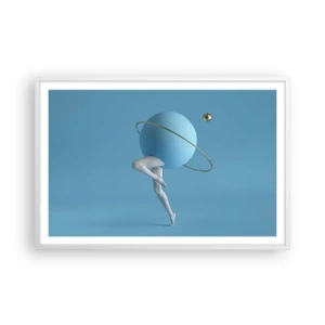 Affiche dans un cadre blanc - Poster - Et les planètes deviennent folles - 91x61 cm