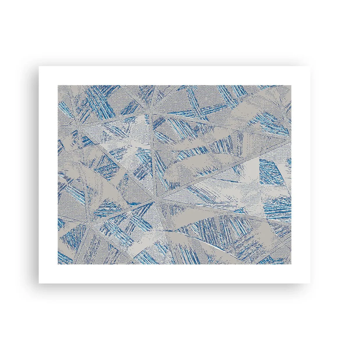 Affiche - Poster - Dans un labyrinthe bleu-gris - 50x40 cm