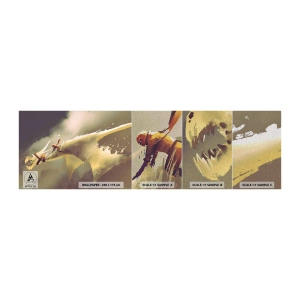 Échantillon de Papier Peint Premium Sand - Le monde à la rescousse - Abstraction, Fantaisie, Dragon - 100x30 cm