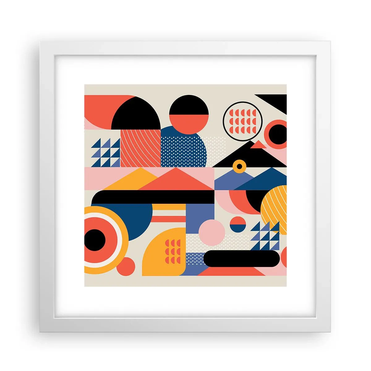 Affiche dans un cadre blanc - Poster - Composition : jouer - 30x30 cm