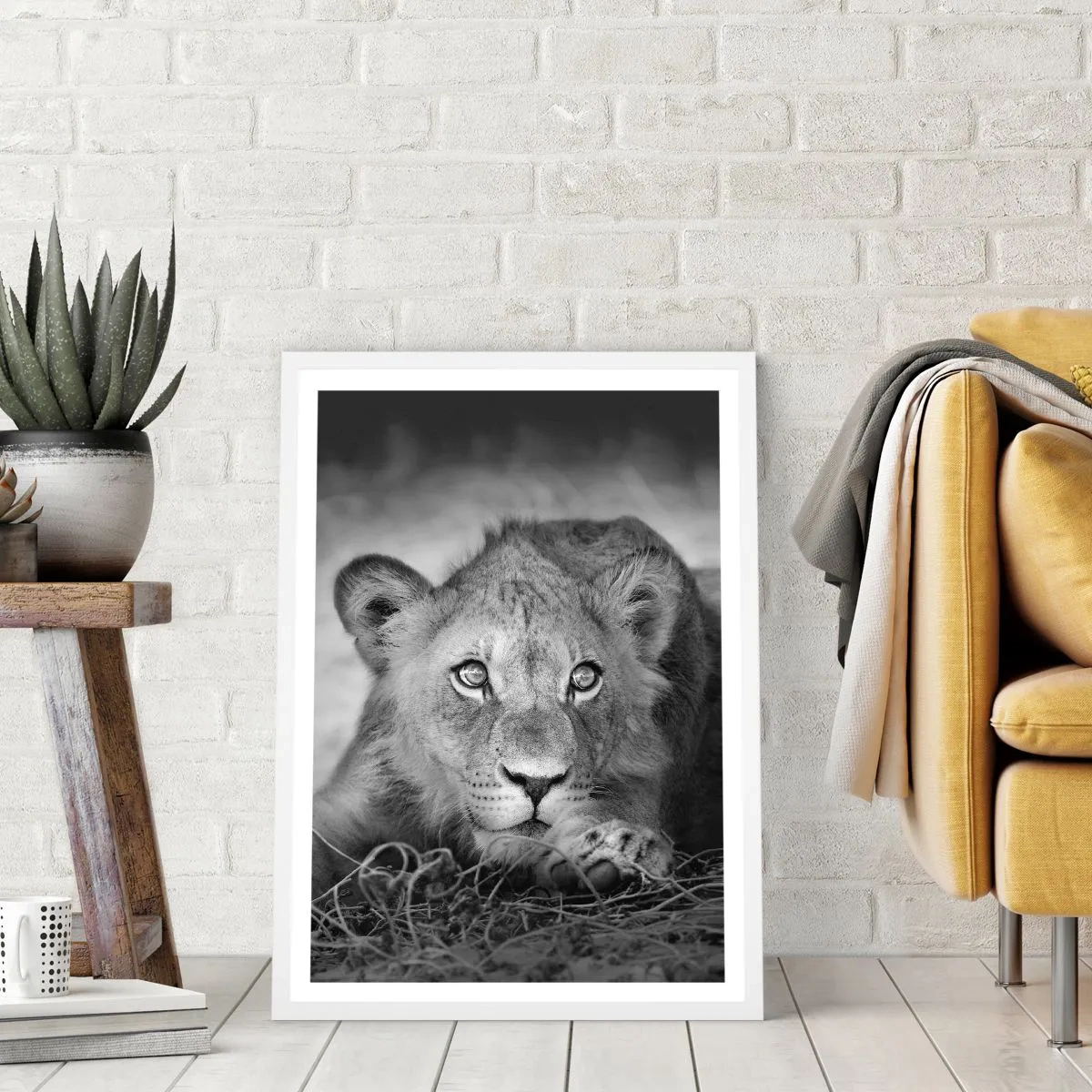 Affiche dans un cadre blanc - Poster - Chiot royal - 30x40 cm