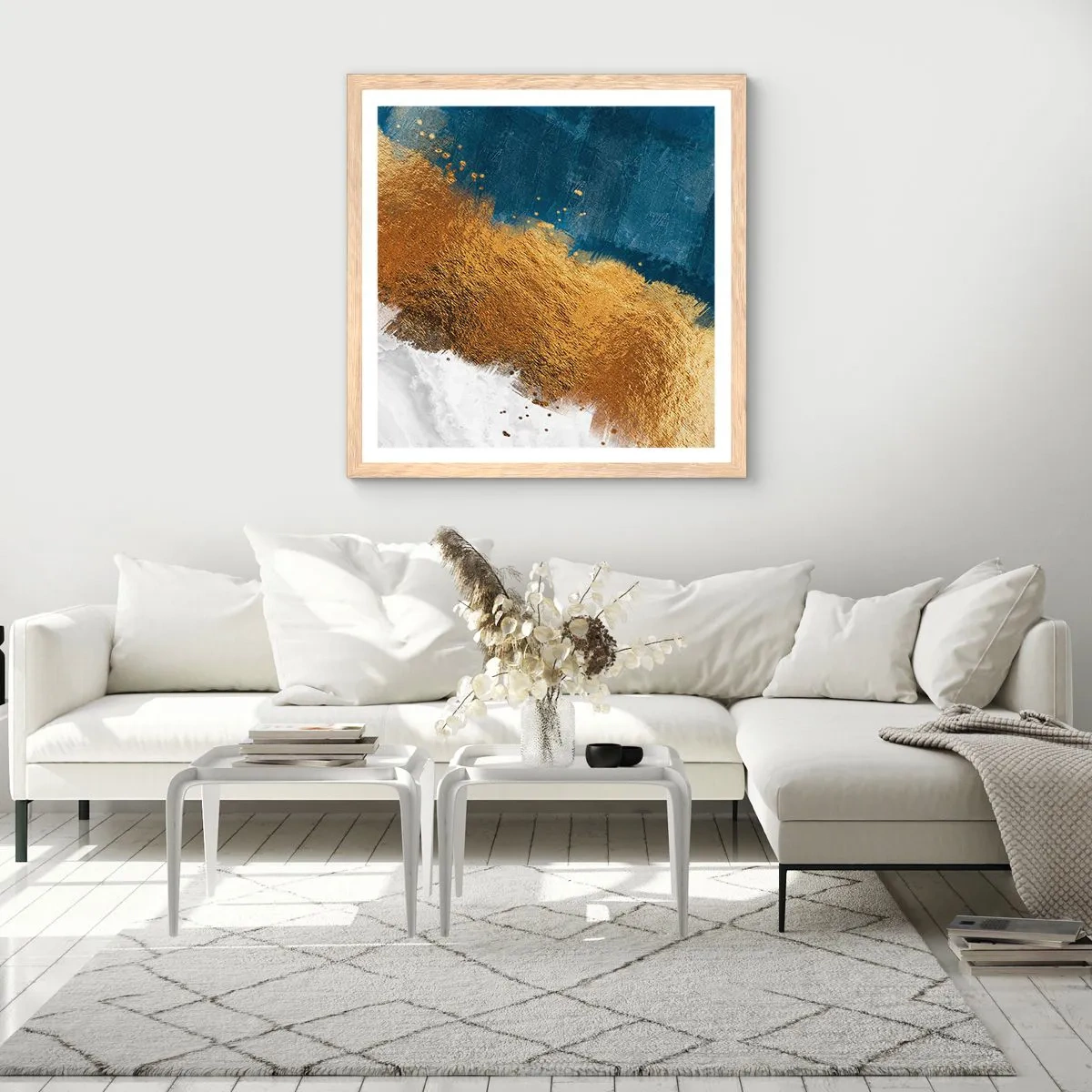 Affiche dans un chêne clair - Poster - Les couleurs de l’été - 60x60 cm