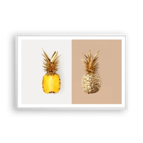 Affiche dans un cadre blanc - Poster - Ananas pour nous - 91x61 cm
