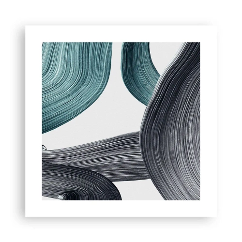 Affiche - Poster - Sentiers émeraude et noirs - 40x40 cm