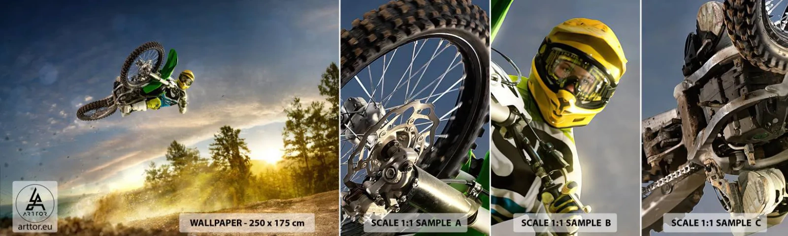 Échantillon de Papier Peint Autocollant Deluxe Sticker - Activez les émotions ! - sport, Moto, Motocross - 100x30 cm