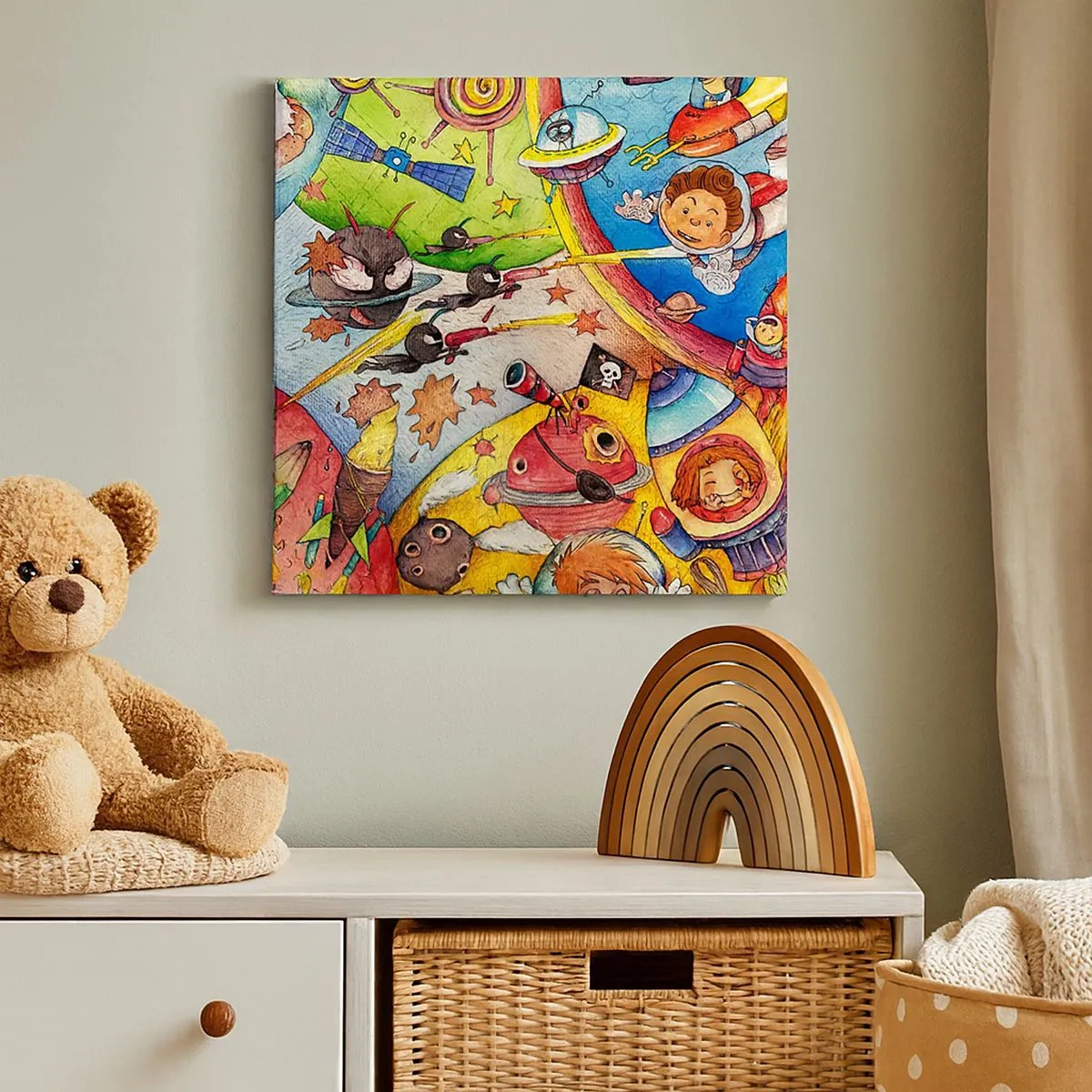 Impression sur toile - Image sur toile - Grande aventure spatiale - 30x30 cm