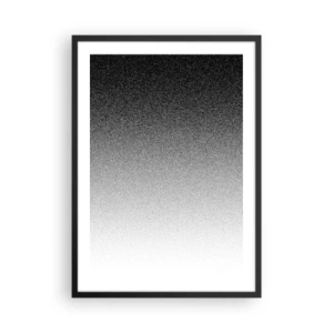 Affiche dans un cadre noir - Poster - Dégradé minimaliste noir et blanc dans un motif en pointillés - 50x70cm - Du coté de la lumière - Décoration murale moderne pour le salon et la chambre ARTTOR