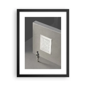 Affiche dans un cadre noir - Poster - Mais où suis-je? - 30x40 cm