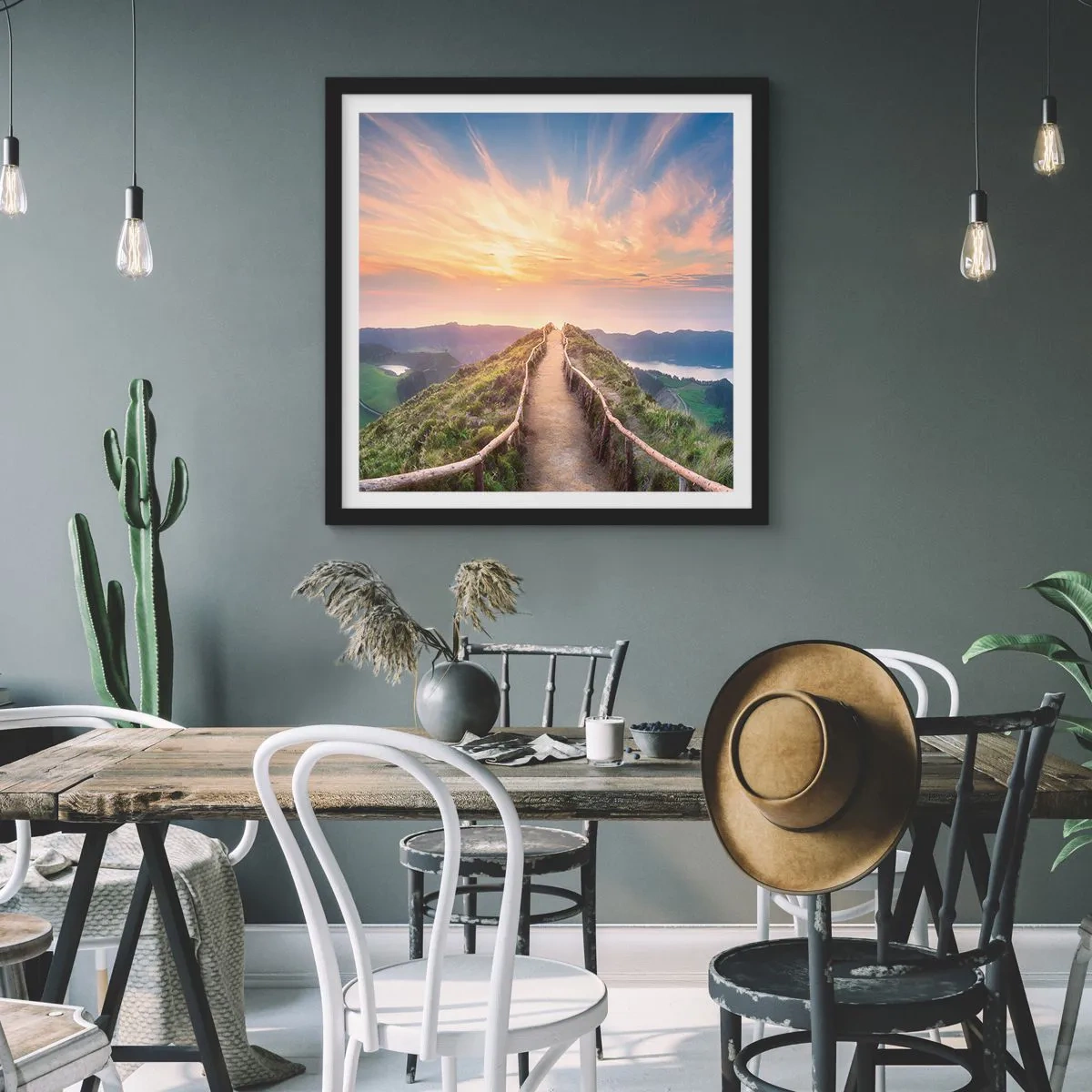 Affiche dans un cadre noir - Poster - Proche du ciel - 60x60 cm