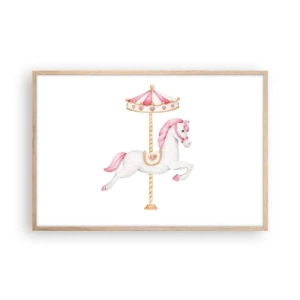 Affiche dans un chêne clair - Poster - Les sabots en avant - 91x61 cm