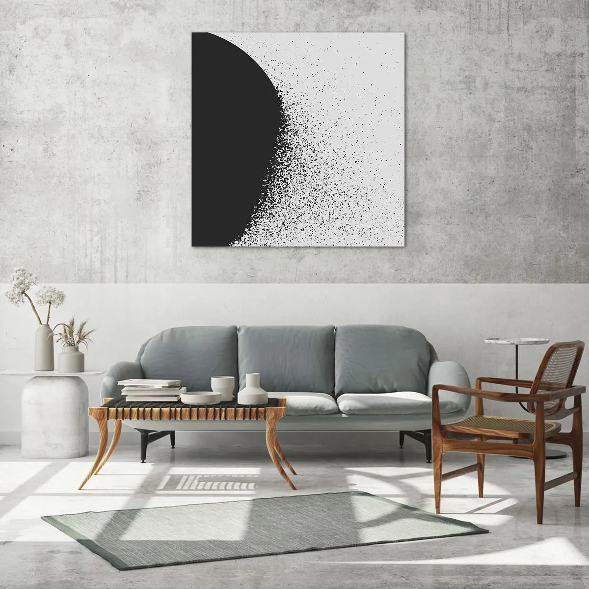 Impression sur verre - Image sur verre - Mouvement des molécules - 40x40 cm