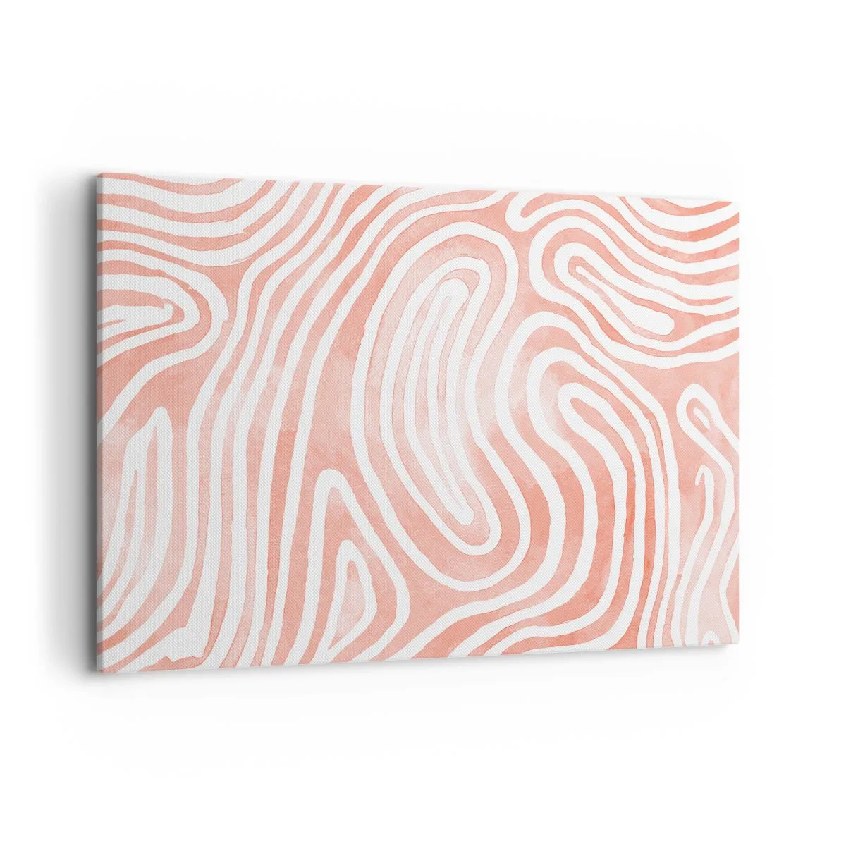 Impression sur toile - Image sur toile - Motif abstrait dans les tons de rose et de blanc - 100x70cm - Dans le labyrinthe de corail - Décoration murale moderne pour le salon et la chambre ARTTOR