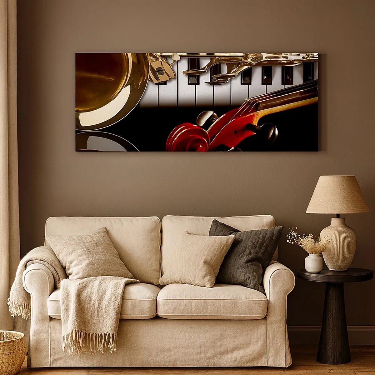 Impression sur toile - Image sur toile - Tôle, bois et ivoire - 100x40 cm