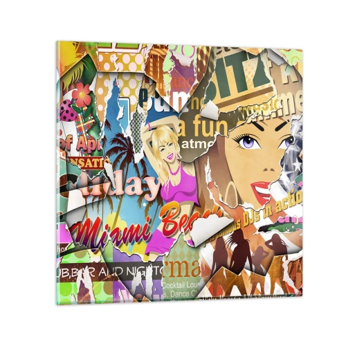 Impression sur verre - Image sur verre - Souvenirs de vacances - 60x60 cm