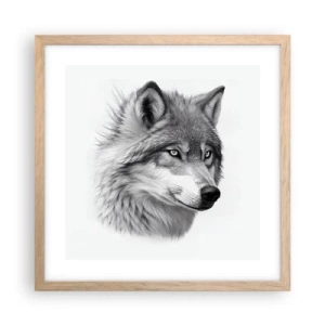 Affiche dans un chêne clair - Poster - Alpha – sans aucun doute - 40x40 cm