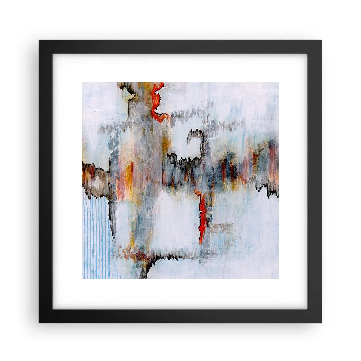 Affiche dans un cadre noir - Poster - Un bâton sur l'eau - 30x30 cm