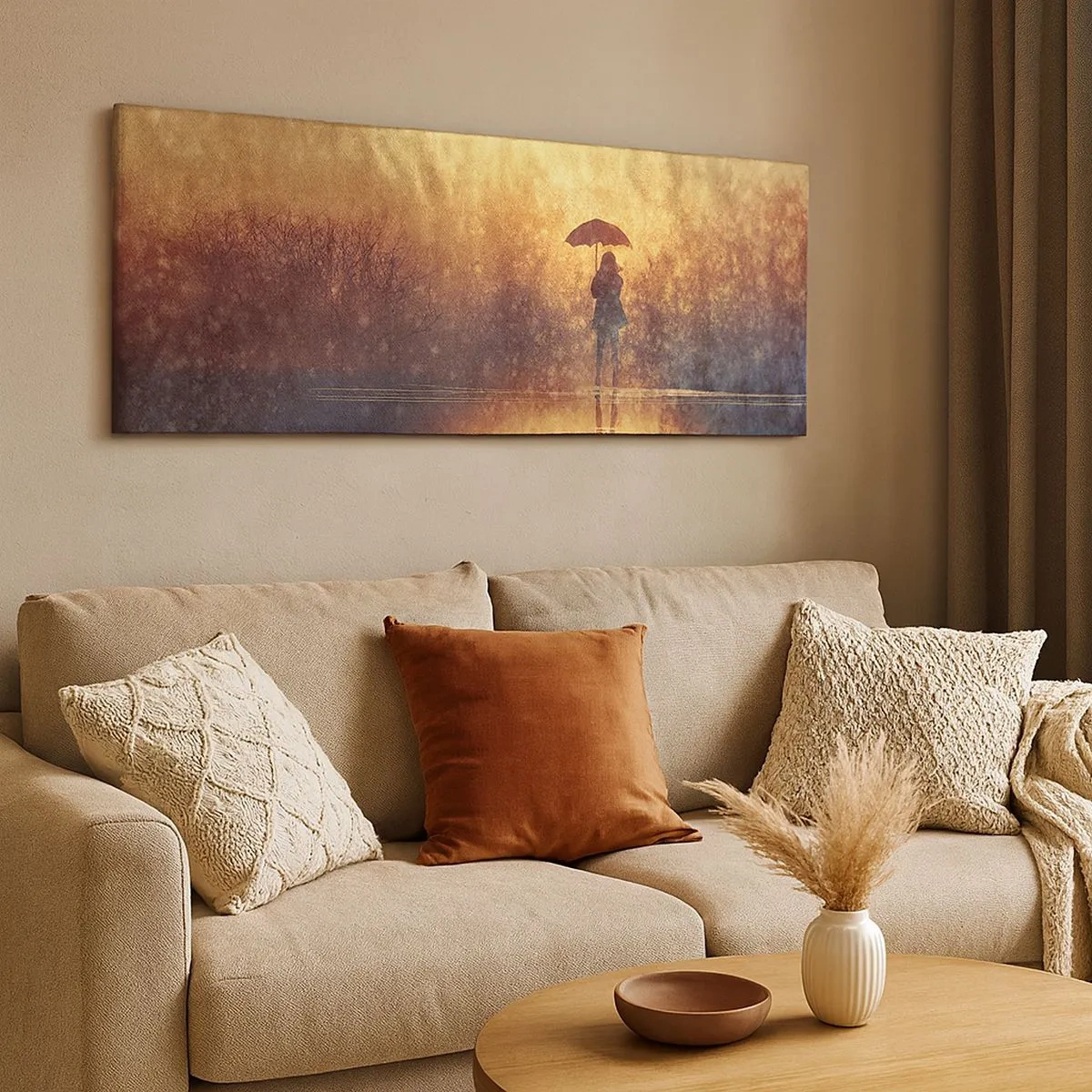 Impression sur toile - Image sur toile - Je sens que quelqu'un me regarde - 100x40 cm