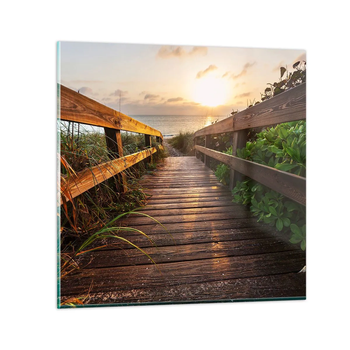 Impression sur verre - Image sur verre - Tout droit vers le rivage - 30x30 cm