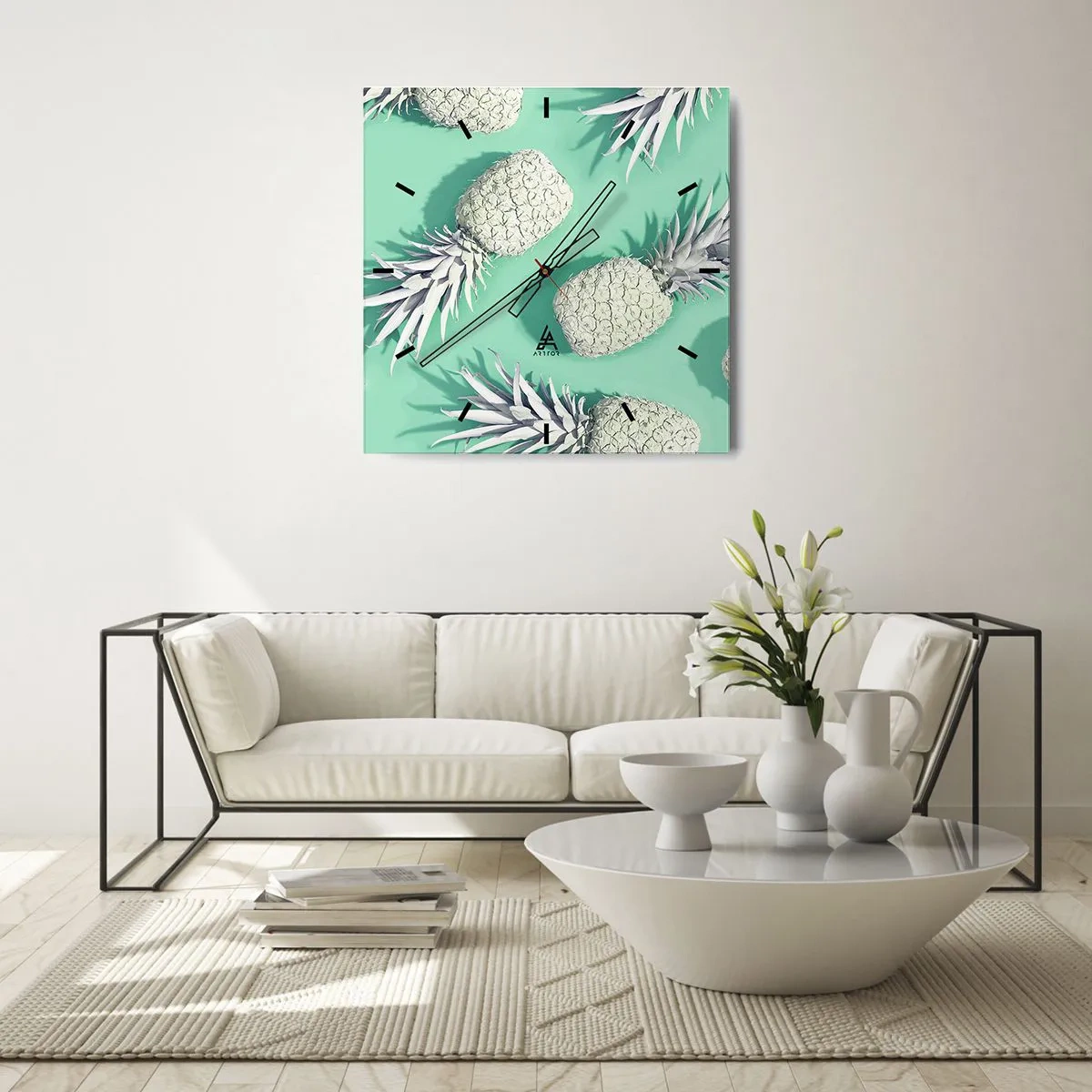 Horloge murale - Pendule murale - Ils se combinent très bien avec la menthe - 40x40 cm