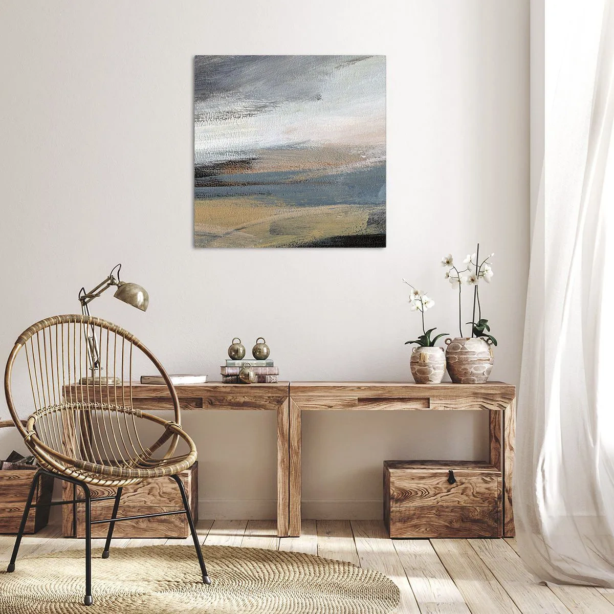 Impression sur toile - Image sur toile - Abstraction : paysage nordique - 30x30 cm