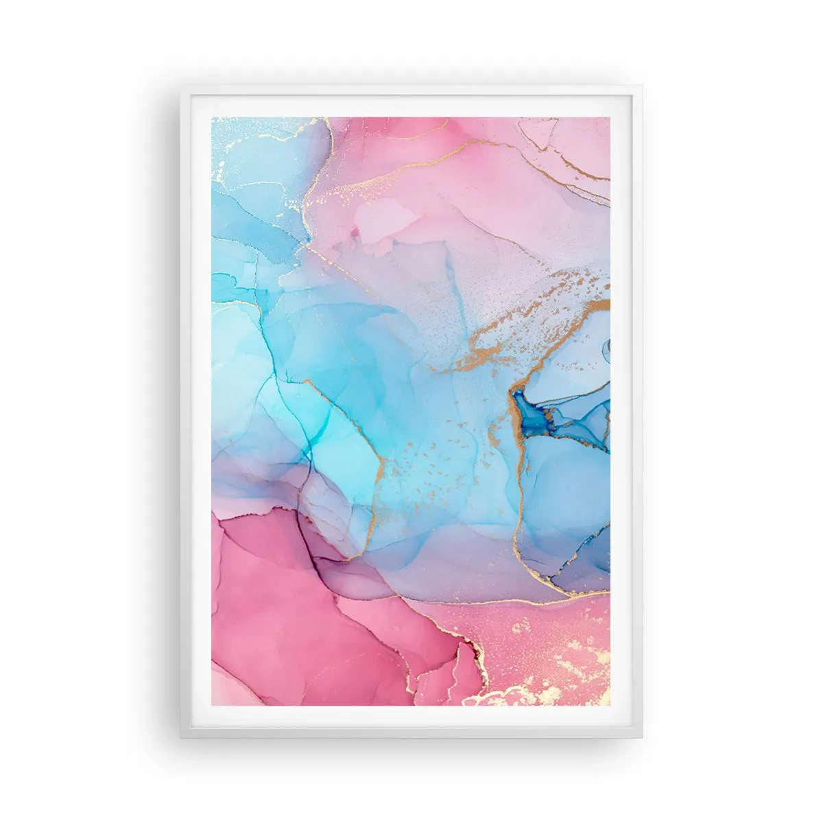 Affiche dans un cadre blanc - Poster - Rencontre et mélange - 70x100 cm