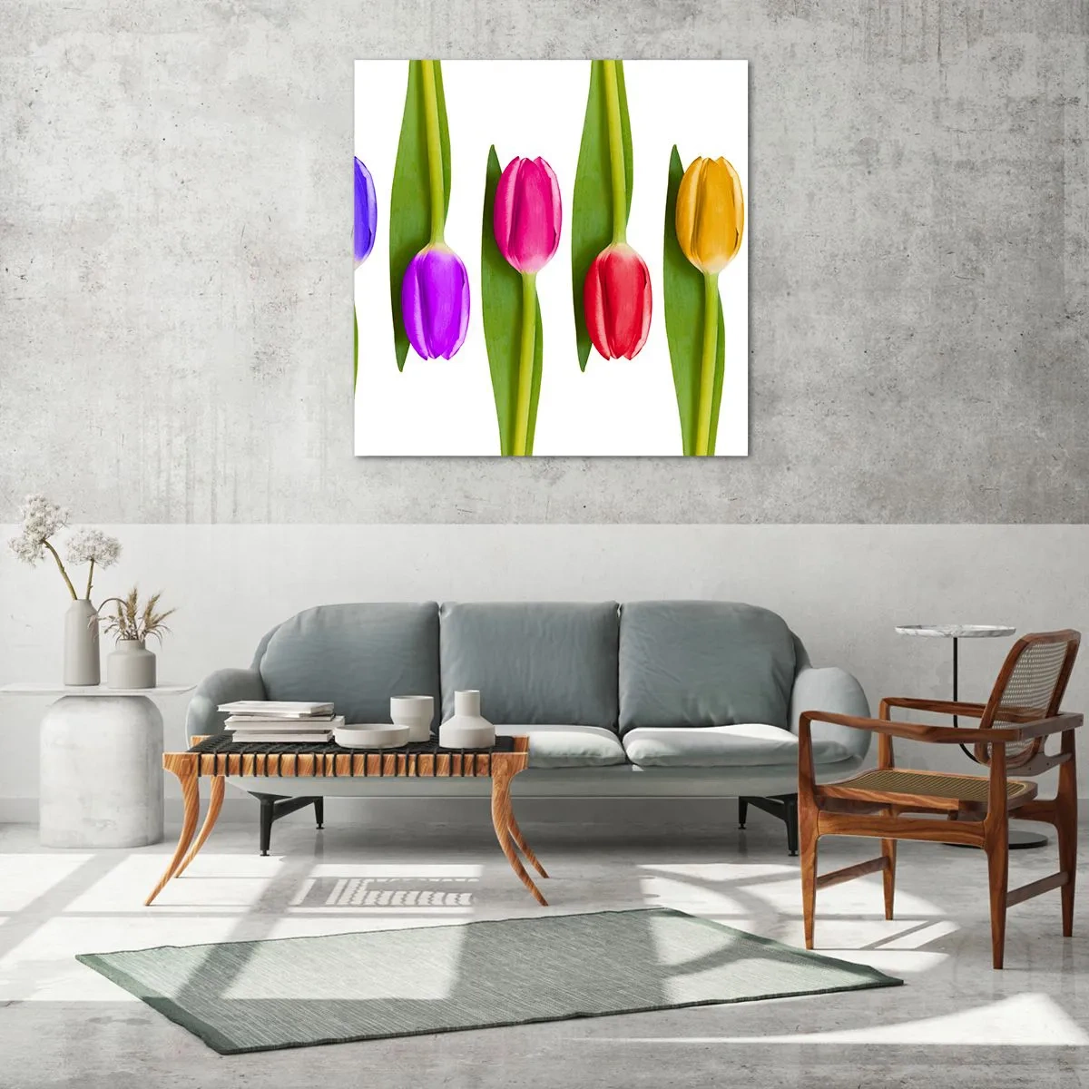 Impression sur verre - Image sur verre - Composition arc-en-ciel - 30x30 cm