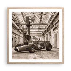 Affiche dans un chêne clair - Poster - Le repos du guerrier - 60x60 cm