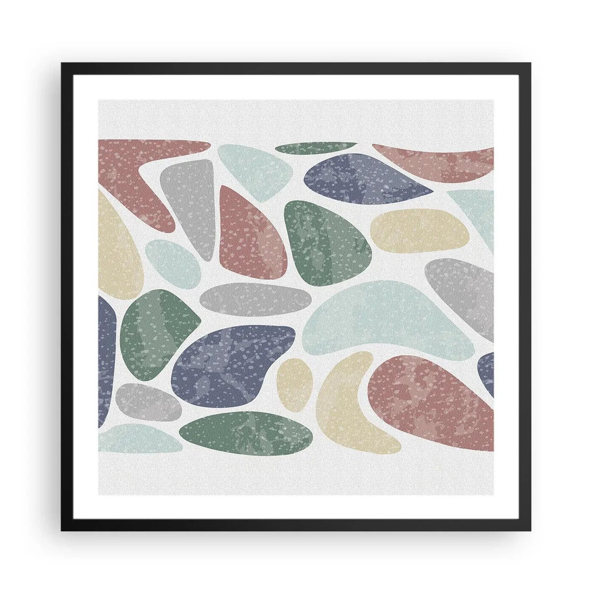 Affiche dans un cadre noir - Poster - Une mosaïque de couleurs poudrées - 60x60 cm