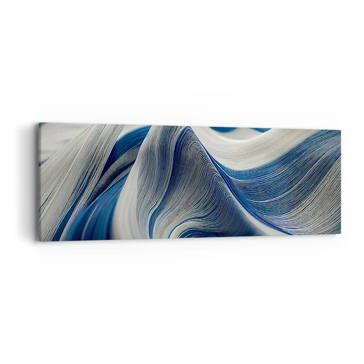 Impression sur toile - Image sur toile - La fluidité du bleu et du blanc - 90x30 cm