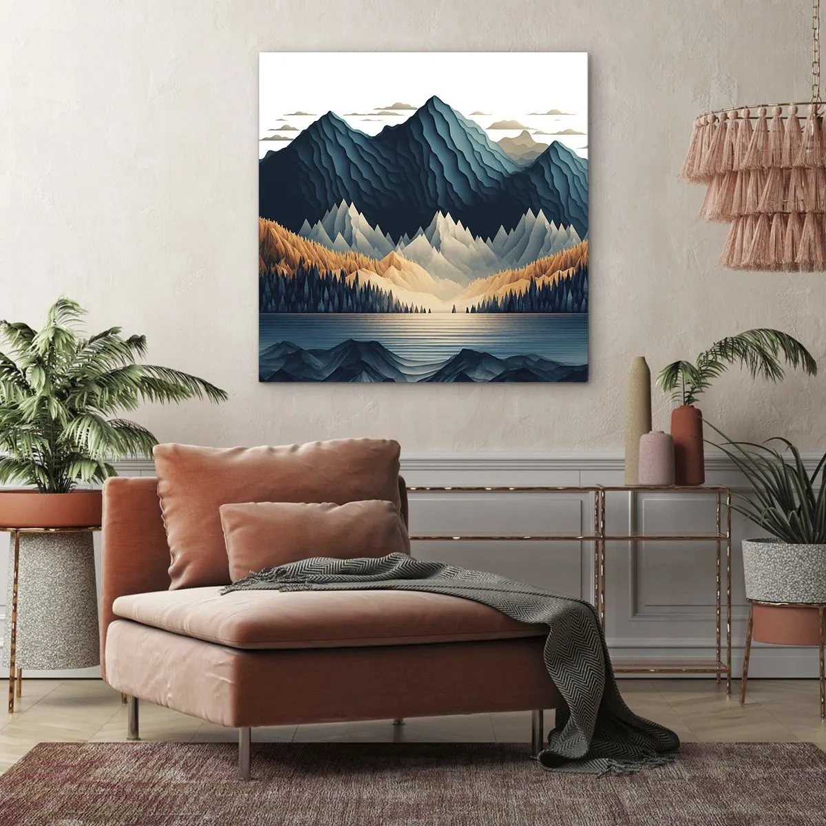 Impression sur toile - Image sur toile - Paysage de montagne parfait - 70x70 cm