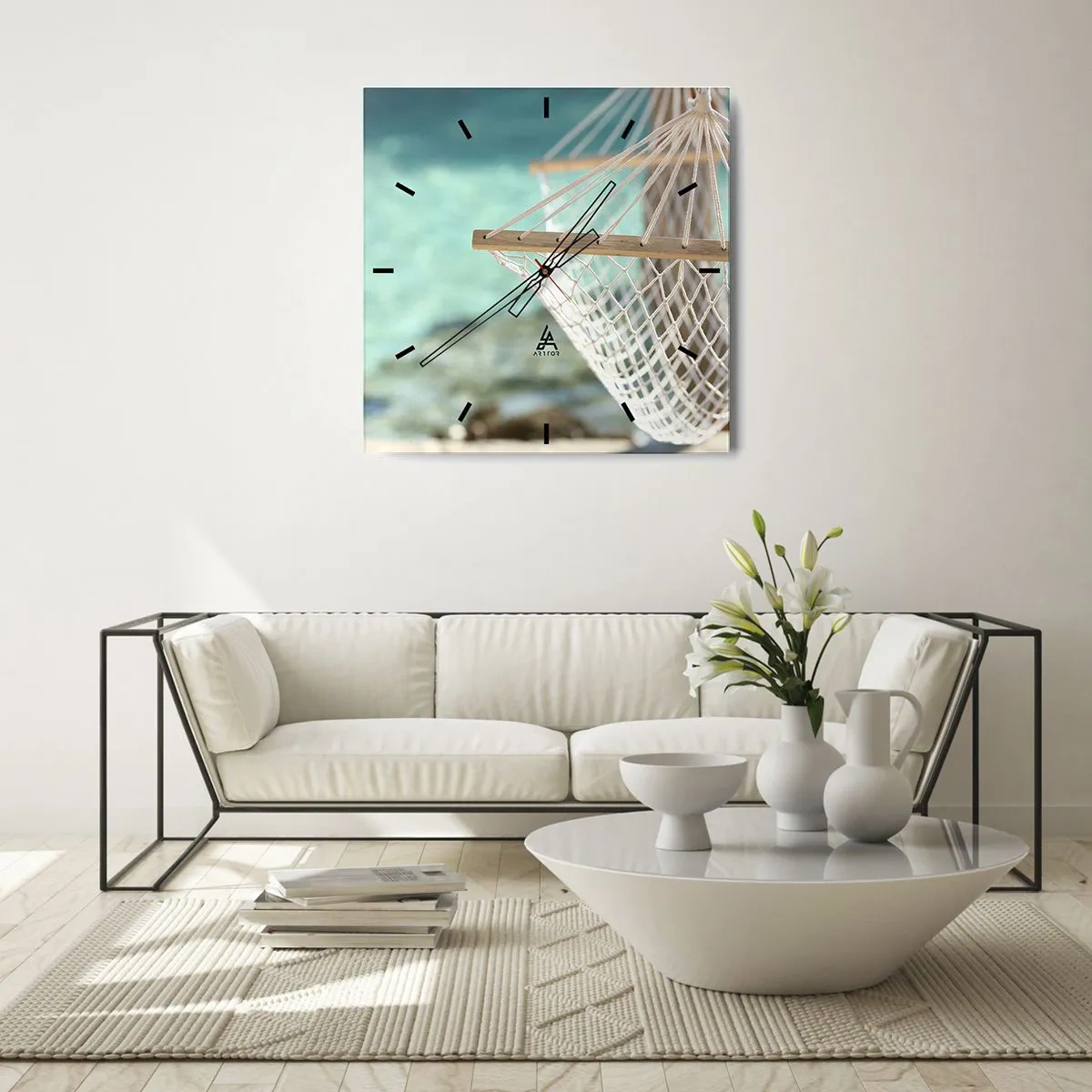 Horloge murale - Pendule murale - Le temps de la détente - 40x40 cm