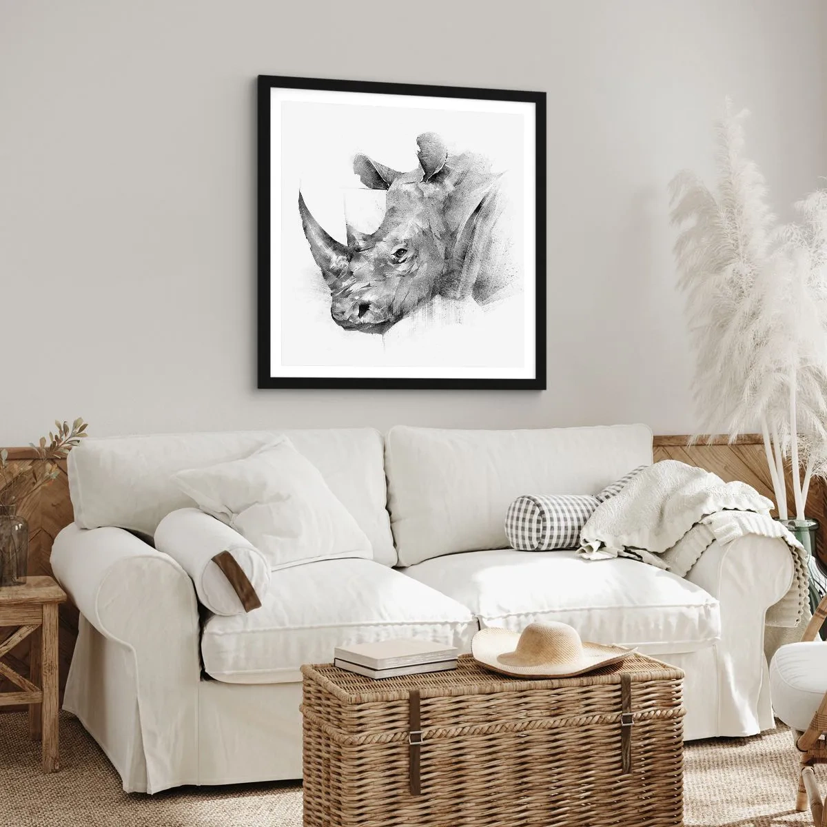 Affiche dans un cadre noir - Poster - Potrait africain - 50x50 cm