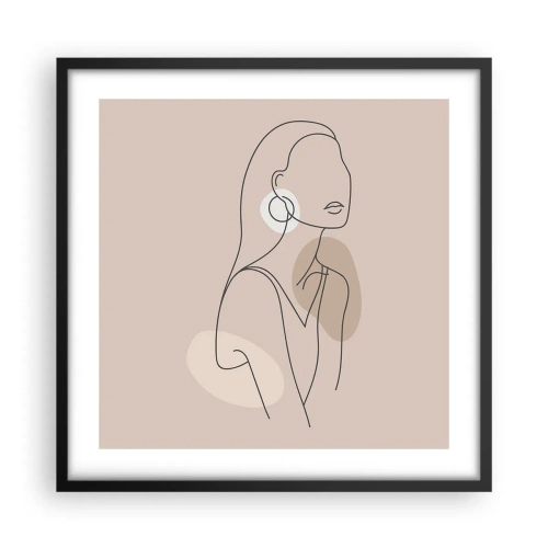 Affiche dans un cadre noir - Poster - Icone féminin - 50x50 cm