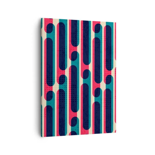 Impression sur toile - Image sur toile - Motif géométrique rétro aux couleurs pastel - 50x70cm - En profondeur et sur l'avant - Décoration murale moderne pour le salon et la chambre ARTTOR