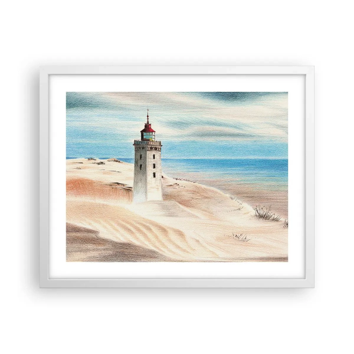 Affiche dans un cadre blanc - Poster - Toujours regarder la mer - 50x40 cm