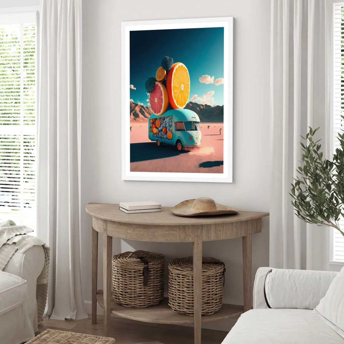 Affiche dans un cadre blanc - Poster - Le goût des vacances - 61x91 cm