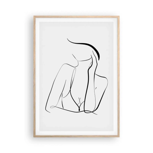 Affiche dans un chêne clair - Poster - Sur les vague d'un rêve - 70x100 cm