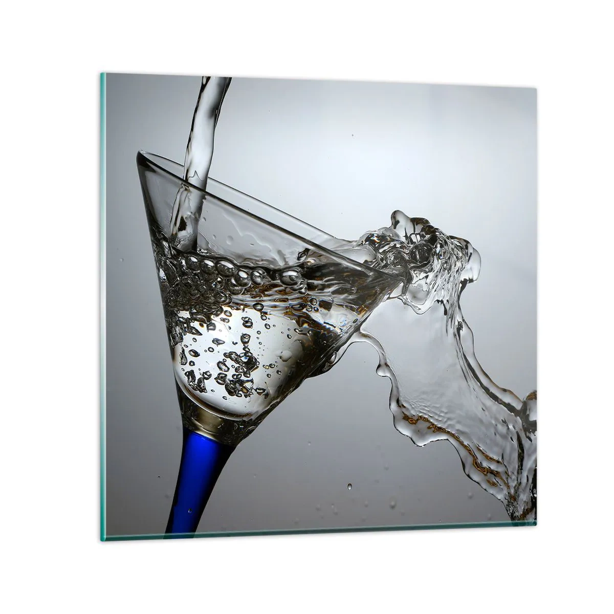 Impression sur verre - Image sur verre - Eau cristalline dans un verre cristal - 70x70 cm